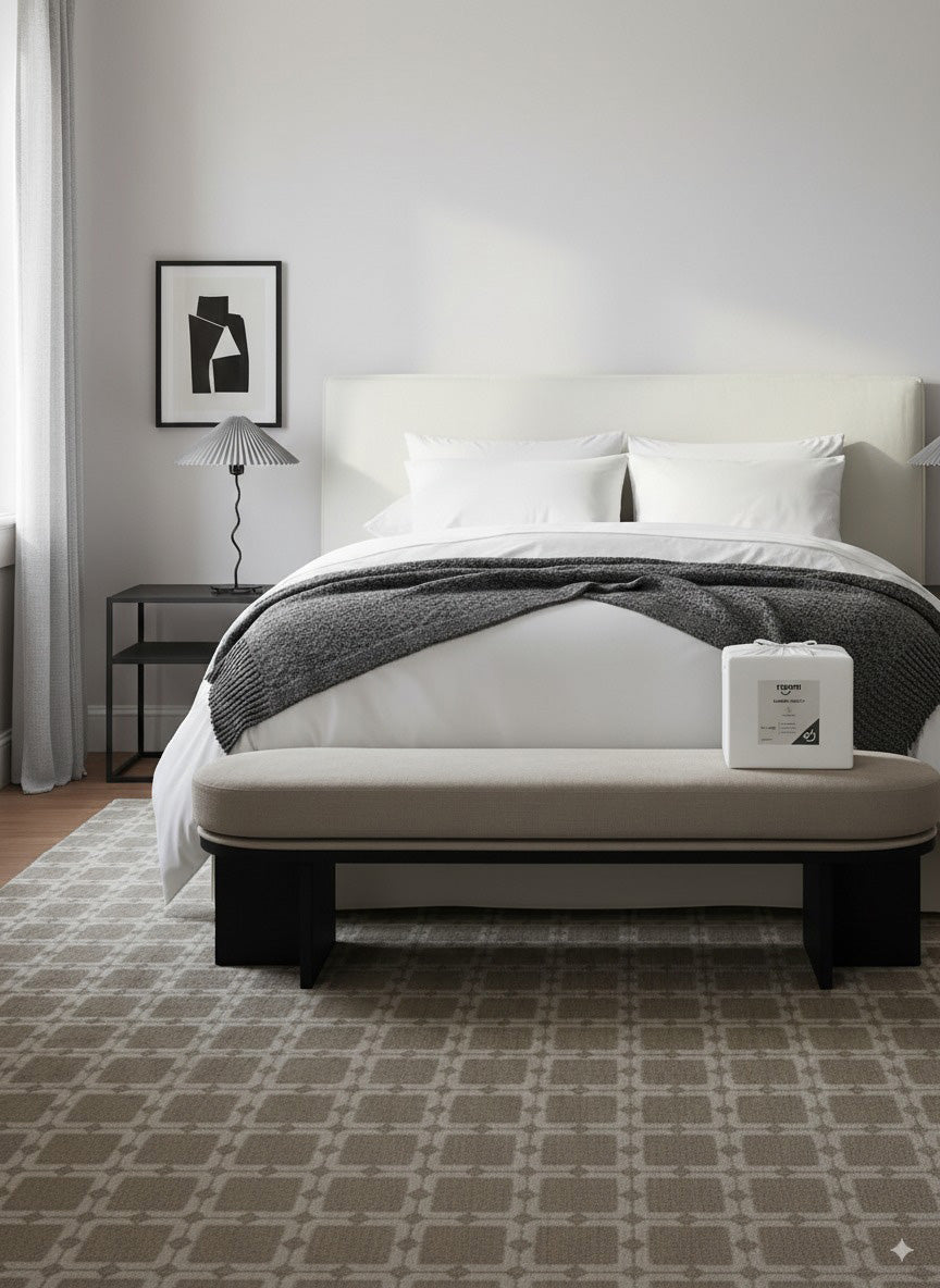 סט מצעי במבוק ג׳רסי לבן