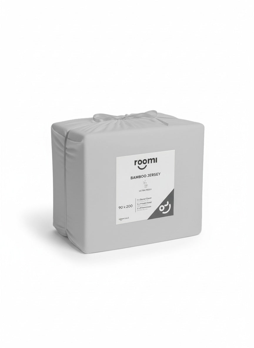 סט מצעי במבוק ג׳רסי אפור