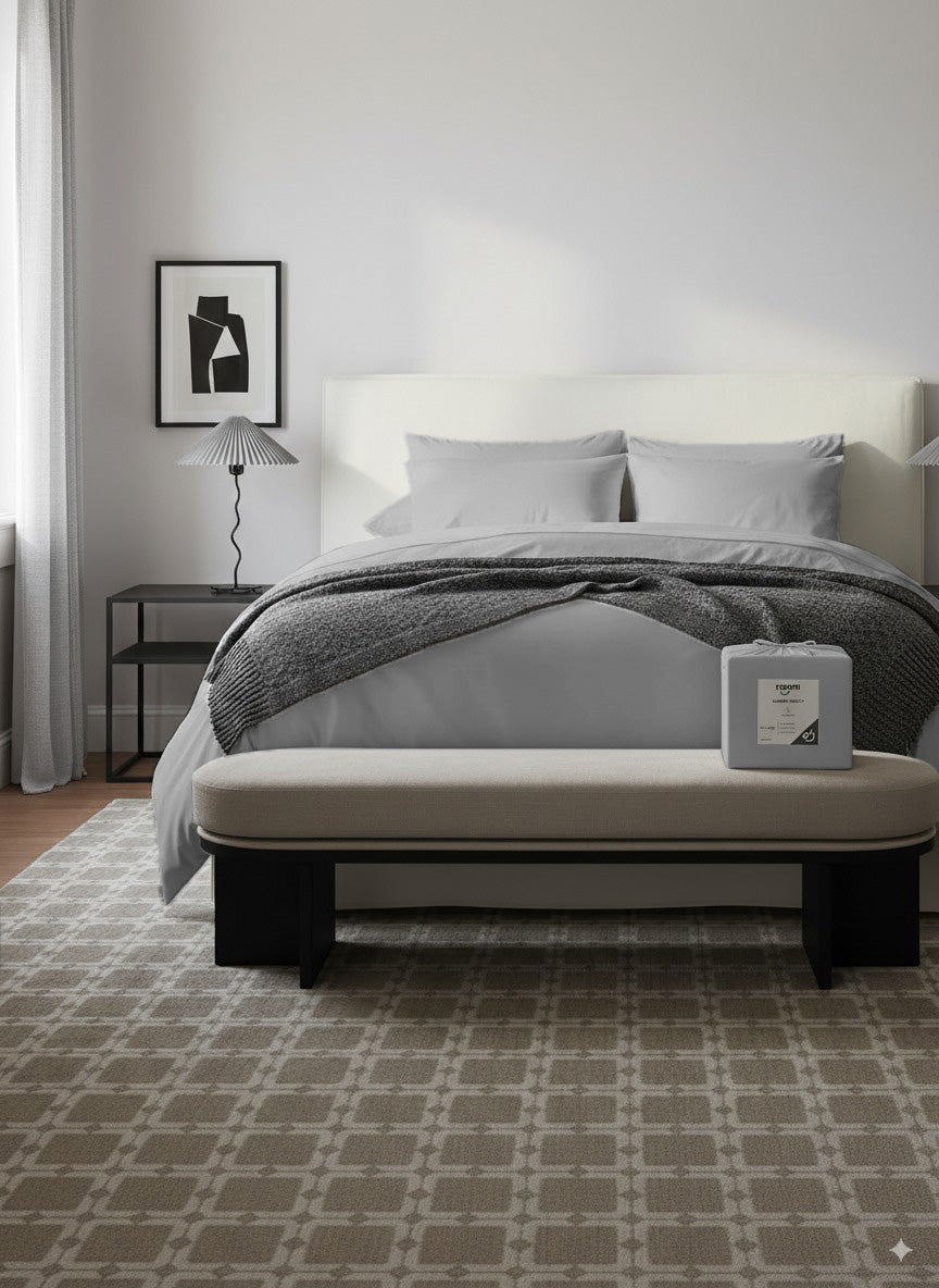 סט מצעי במבוק ג׳רסי אפור