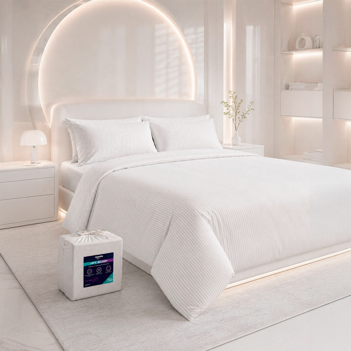 סט מצעי Dry Sleep ג׳רסי לבן