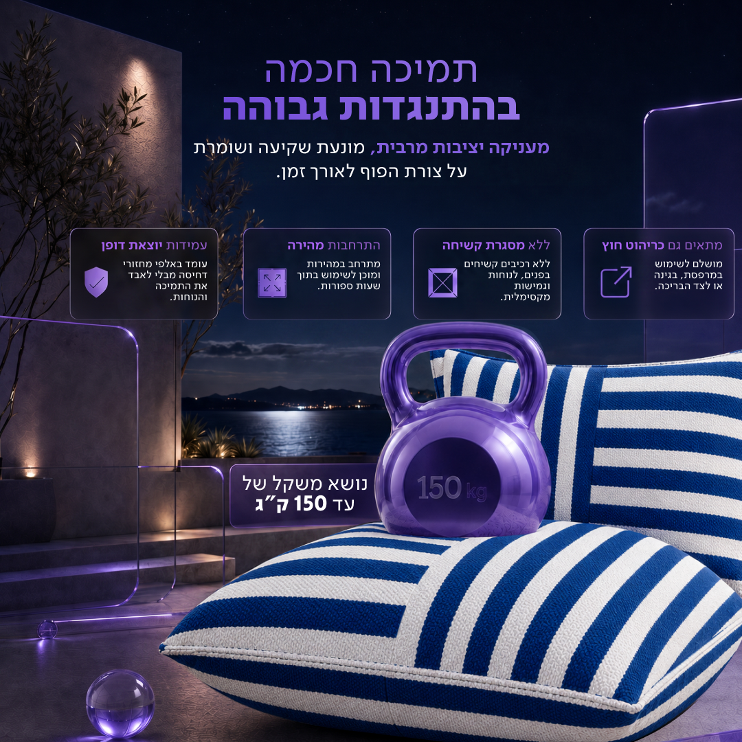 כורסת פוף ויסקו פסים כחול In & Out