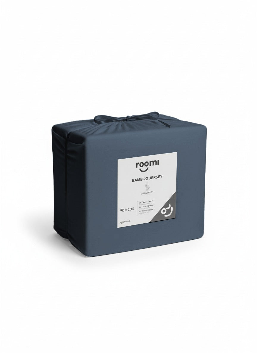 סט מצעי במבוק ג׳רסי כחול נייבי