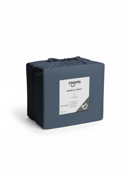 סט מצעי במבוק ג׳רסי כחול נייבי